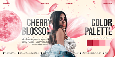 Cherry Blossom Landscape Poster design graphic design illustration poster typography