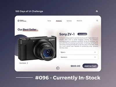 100 Days of UI - Day #096 (Currently In-Stock) adobe xd app app design branding currently in stock dailyui dailyui 096 dailyui 96 design figma graphic design illustration in stock product logo product page product ui ui vector