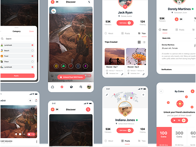 Social Trip - App UX/UI app application clean create trip design instagram ios ios app minimal minimalism minimalistic mobile app mobile app design social app social network travel travel app trip ui ux