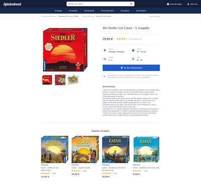 E-Commerce Store for Board Games branding design responsive design ui ux webdesign
