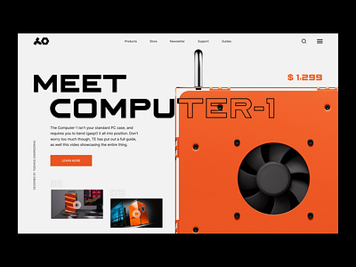 Teenage Engineering Computer-1 Landing Page clean concept creative dark design device electronic gadgets homepage landing page layout minimal minimalistic online marketplace pc shop technology ui ux web design