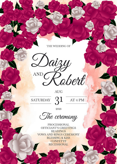Wedding Invitation Card design floral card floral design graphic design illustration invitation card vector wedding card