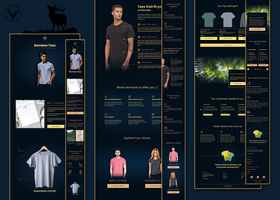 Bamboo T-Shirts | Responsive UI clean concept design dark blue design figma freelance graphic design hire mid night minimalistic mobile ui modern responsive responsive design responsive ui t shirt website t shirts ui ui designs web design