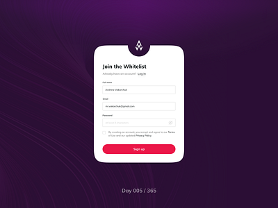 Day 005 — Sign up form button challenge daily ui field figma form grid home input layout light minimal modal pop up register section sign up ukraine web webdesign