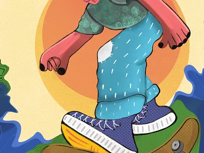 Skateboarder 2d 2d flat cartoon character character design design illustration procreate skateboard skateboarder