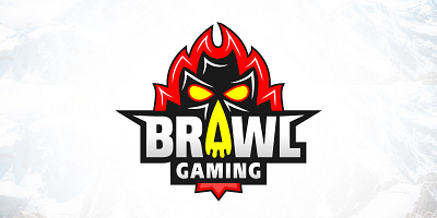 Crazy Brawl Skull Gaming Logo Design character gaming logo