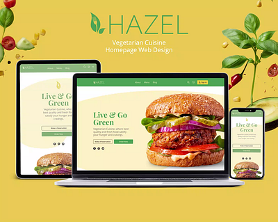 Vegetarian Cuisine Homepage Web Design branding food food website graphic design logo responsive design responsive website ui website