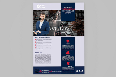 I will do a business flyer design for you bifold corporate flyer design flyer graphic design illustration logo marketingmaterial trifold