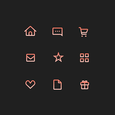 Day 5: Icon Set - Pink Glow branding dailyuichallenge daulyui design icon ui uiux