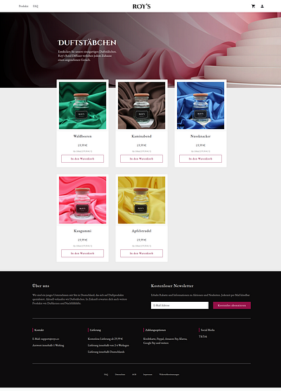 E-Commerce Store for Reed diffusers e commerce responsive design shop shopware ui ux webdesign webdevopment