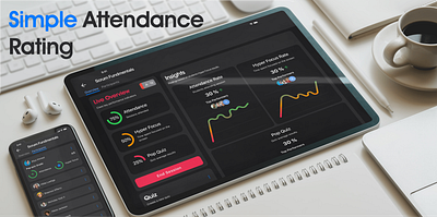 Dashboard app - Online Attendance app dashboard phone tablet ui ux
