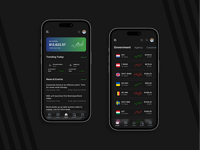 Bond Investment App adobexd app app design bond creative crypto design design concept ecommerce figma interface iphone 14 mutual funds nft product design stock market stocks ui user interface ux