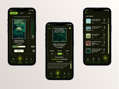 Book app concept app book chart dark mode darkmode design library mobile app modern progress reading tracker tracking ui ux