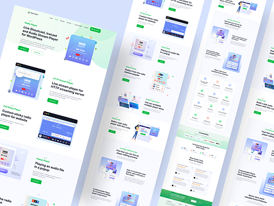 Radio Player WordPress Plugin Landing page UI Design clean ui custom design custom illustration designpicko landing page plugin design plugin directory plugin sales page product design radio player saas design trendy 2023 ui ux web design web ui design website design wordpress directory wordpress plugin wp radio