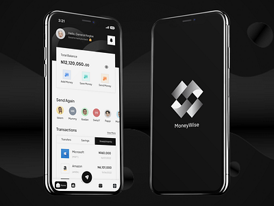 MoneyWise App UI 3d animation branding dashboard design illustration landing page logo mobile app motion graphics ui uiux ux web design