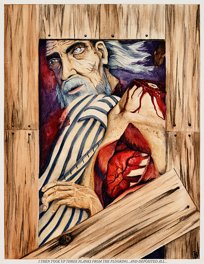 The Tell-Tale Heart Illustration classic literature editorial illustration ink watercolor