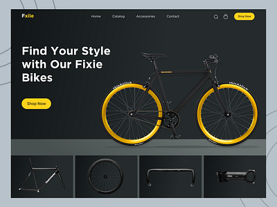 Fixie Bicycle Landing Page branding design landing page ui ux website