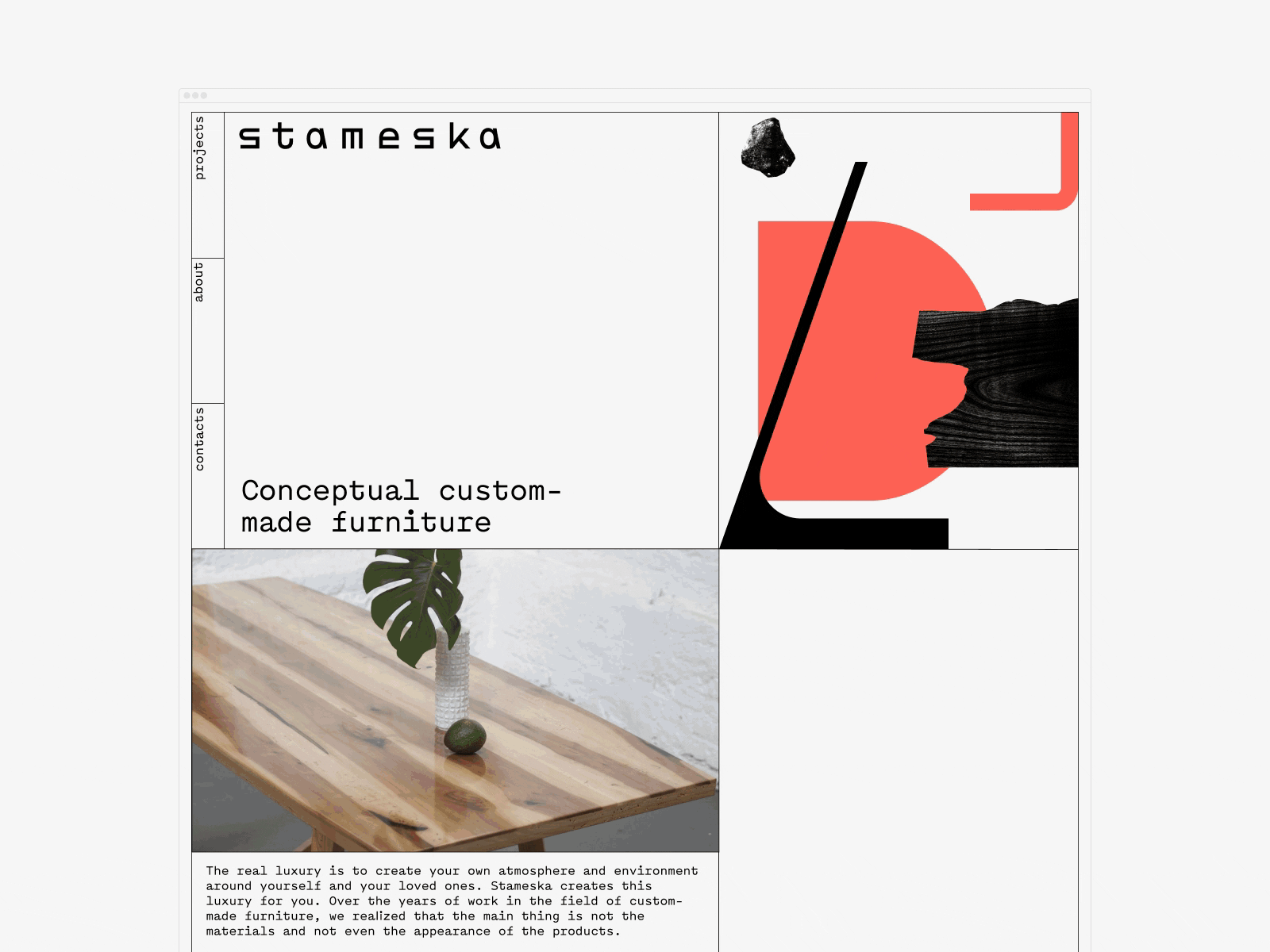 Portfolio website for a furniture design studio adaptive agency branding layout portfolio responsive studio trends ui web web design