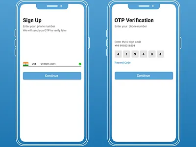 Sign up Registration by OPT process app design graphic design illustration mobile app ui ui design uiux ux ux design uxui web website
