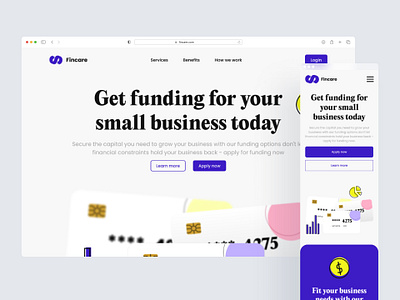 Fincare - Landing Page for Business Finance Website design ui ux