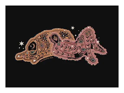 Mauve Dreams design dog floral flowers folk graphic design human illustration illustrator nature rest sleep spokane stars