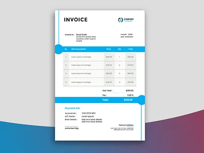 Professional Invoice Design banner branding business card business card design business cards corporate design creative design design graphic design illustration invoice logo print social media post stationery typography