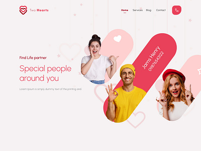 Landing Page - Dating App app design eminance homepage landing page ui ux web