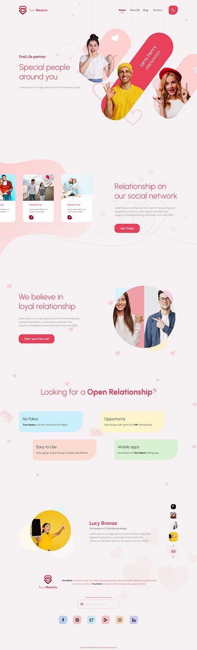 Landing Page - Dating App app design eminance homepage landing page ui ux web