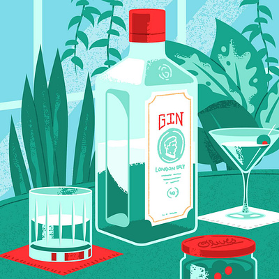 Gin in the Garden design drawing graphic design illustration illustrator photoshop