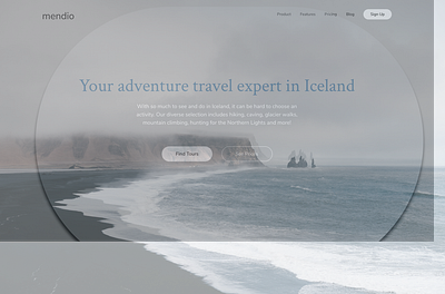 mendio Iceland Website graphic design home logo ui website