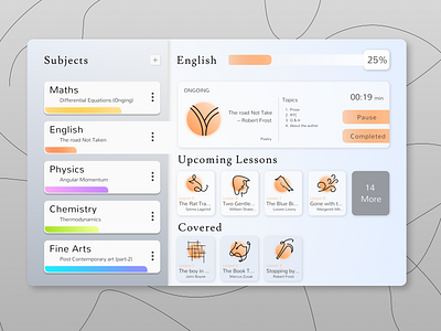 Study Companion Dashboard 086 dailyui dailyui086 design illustration progress bar ui ux vector web app