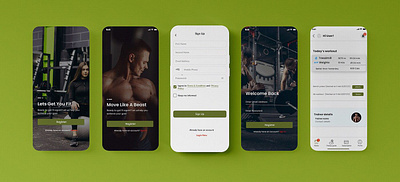 Gym Trainer App Design app appdesign graphic design gymapp mobileapp mobileappui ui ui ux uiux ux
