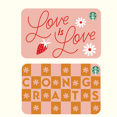 Passion Project - Starbucks Gift card designs design giftcard giftcard design graphic design illustration illustrations illustrator merchandise design passion project starbucks