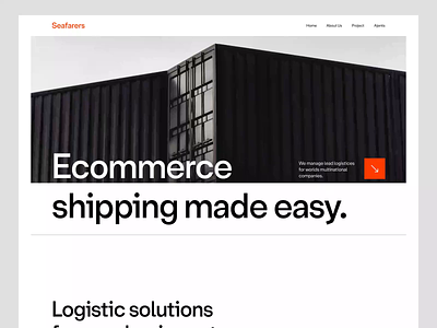 Logistic Landing page design courier ecommerce interaction landing page logistic minimal motion portfolio service shipment shipping shopping ui ux web design web development website website design