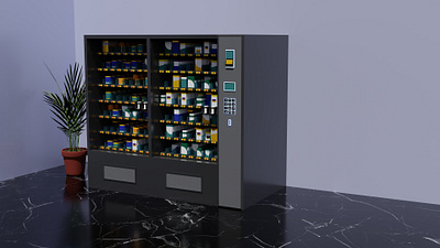 Vending machine with products 3d animation blender modelling render