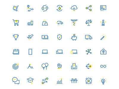 Corporate Icons business commerce duotone finance icon iconography manufacturing strategy travel utilities values