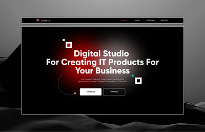 Landing page digital studio for mobile app development in Swiss design graphic design landing page logo site ui ux website