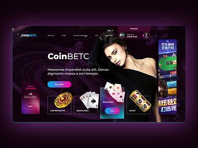 Bitcoin Lottery bitcoin blockchain casino crypto cryptocurrency design ethereum gambling lottery ui web