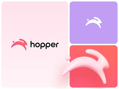 Hopper Rebrand Concept booking brand brand identity bunny flight hopper hotel logo logomark logotype modern travel tutorial