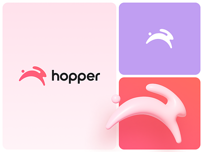 Hopper Rebrand Concept booking brand brand identity bunny flight hopper hotel logo logomark logotype modern travel tutorial