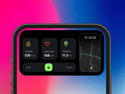 Dynamic island - running app animation animation dynamic island interaction design iphone mobile motion graphics ui design