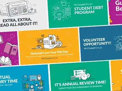 Mr. Cooper Group Corporate Communications branding comms communication corporate communications email email banner holidays iconography icons illustration internal communications mr cooper