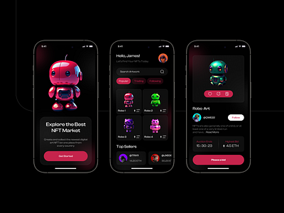 NFT Market - Mobile App concept app design finance fintech ios mobile mobile app mobile app design nft nft market product design ui ux ux research web3