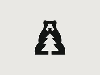 Forest bear forest inktober inktober 2022 logo logo design tree