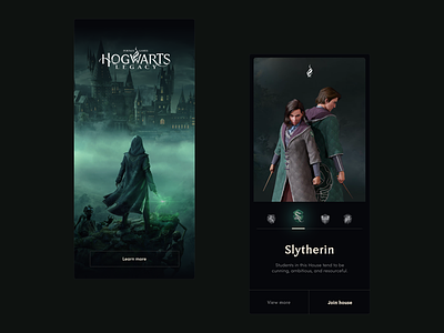 Hogwarts Legacy App app design game games harry potter hogwarts hogwartslegacy house interface jogos layout ui ui design ux wizard
