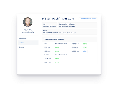 Maintenance Records Dashboard clean dashboard design interface product ui ux web white