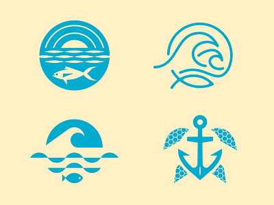 Boat Logos 🤙 anchor boat branding design fish fishing flat graphic design hawaii hawaiian icon logo ocean sea surf surfing turtle vector wave waves