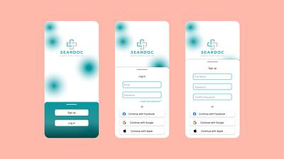 Log-in & Sign-up screens for Healthcare Startup app branding design logo ui ux