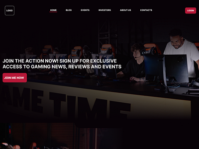 Gaming Website Concept. app branding controller events gaming gaming website graphic design logo mockup red ui website