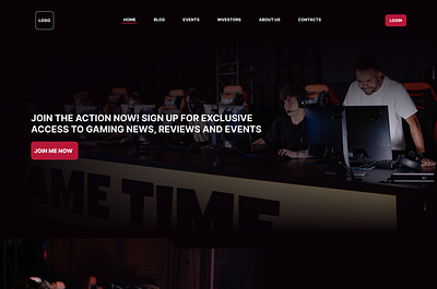 Gaming Website Concept. app branding controller events gaming gaming website graphic design logo mockup red ui website